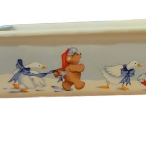 Vtg 1988 House Of Loyd TT-11 Winter Bears Geese/Ducks Cracker Tray Dish